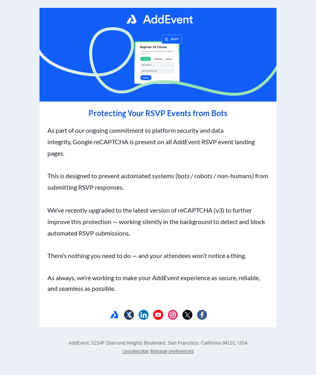 AddEvent v1.9.2 | Security Enhancement: reCAPTCHA v3