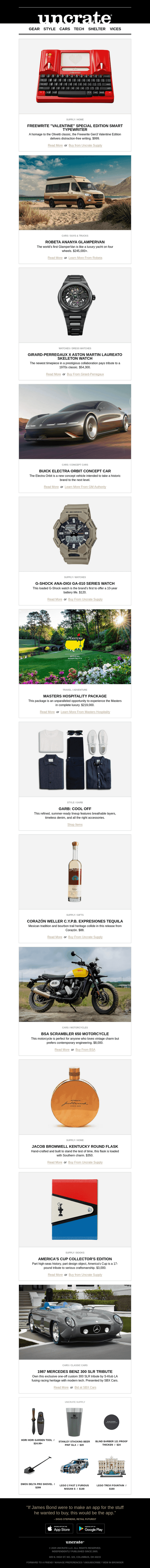 Uncrate email from Thu, Aug 7, 2025