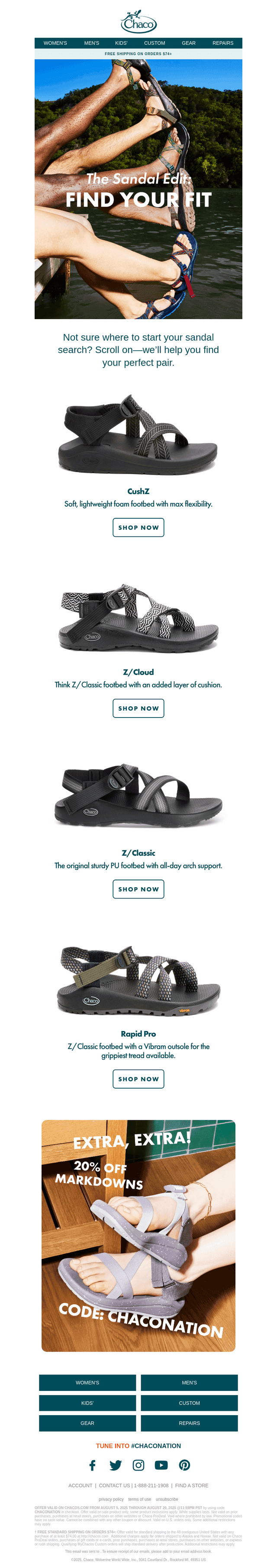 Find Your Pefect Chaco Sandal