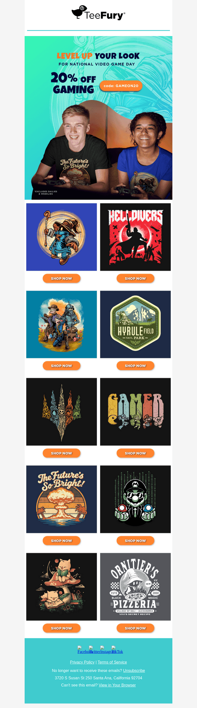 TeeFury email from Fri, Aug 8, 2025