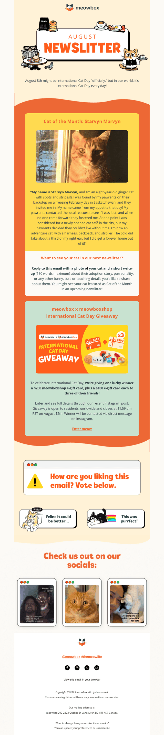 meowbox email from Fri, Aug 8, 2025