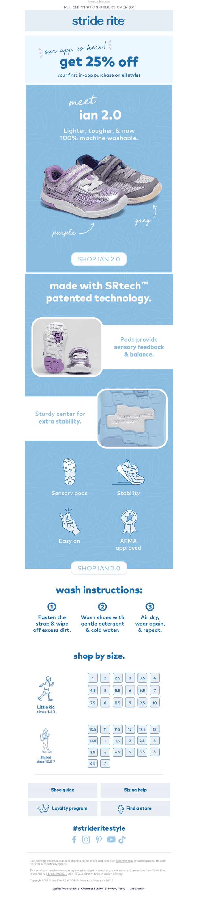 Stride Rite email from Sat, Aug 9, 2025