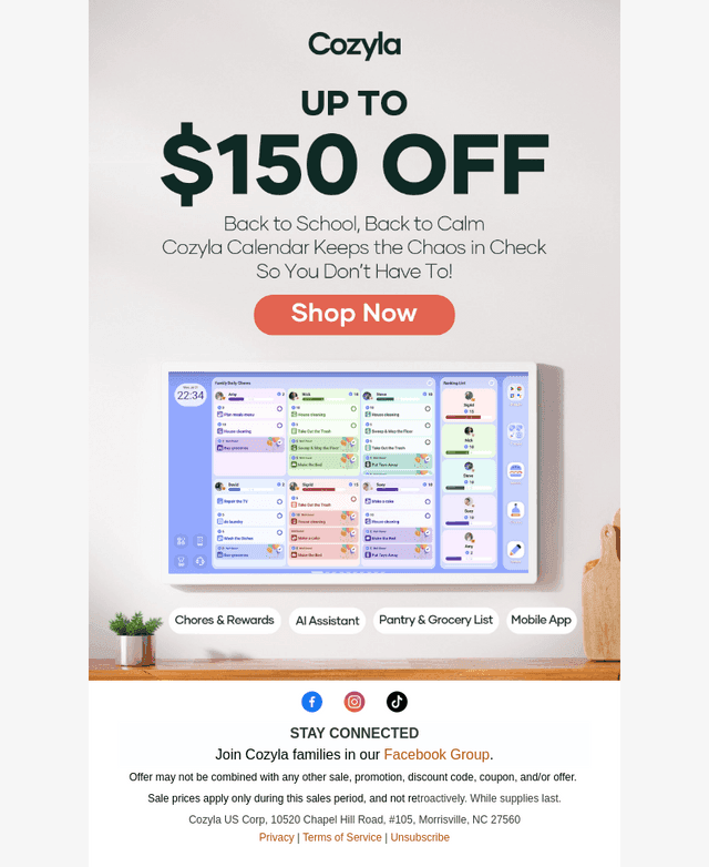 Cozyla email from Sat, Aug 9, 2025