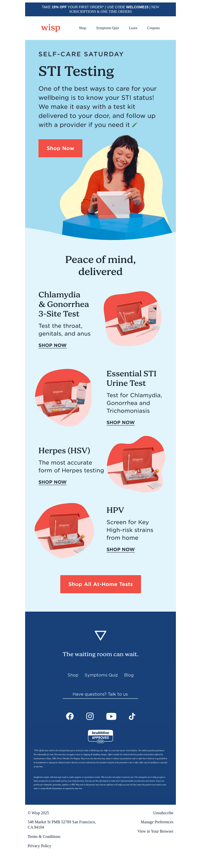 Fresh Sheets, Face Mask… and an STI Test? ✨