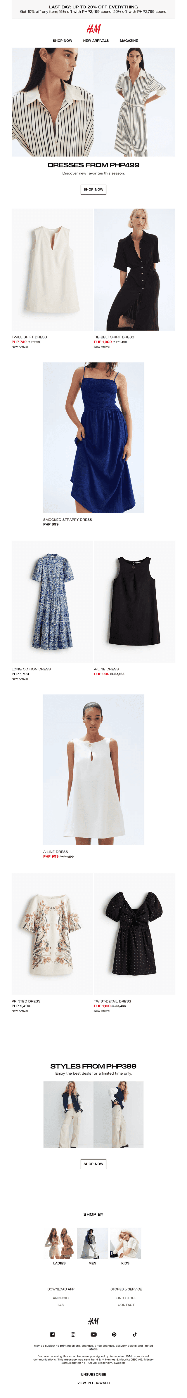 Dresses from PHP499
