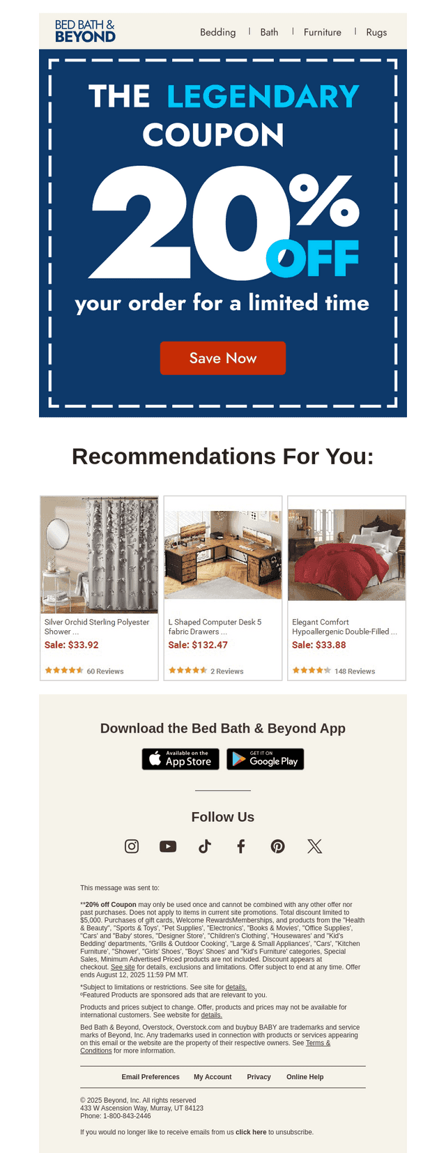 The legendary 20% off coupon