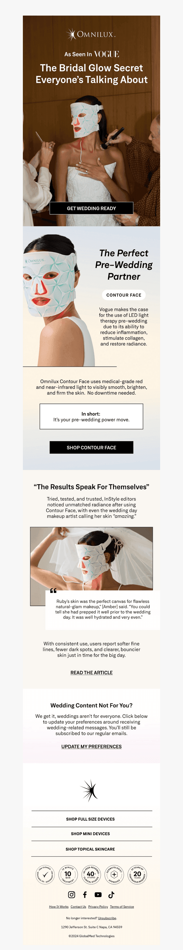 Omnilux LED PhotoTherapy email from Mon, Aug 11, 2025