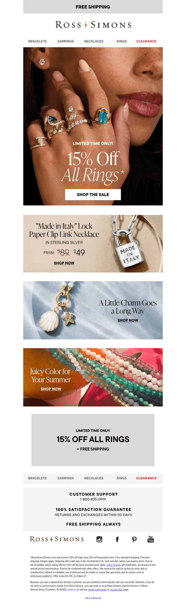 15% off all rings for a limited time!