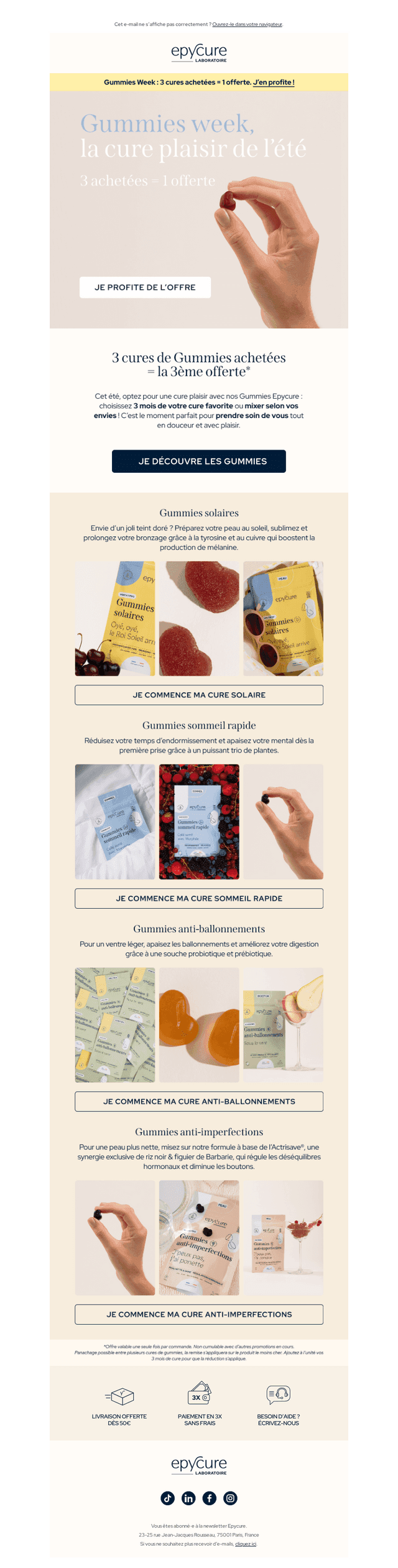 Gummies Week : 3 cures achetées, 1 offerte !
