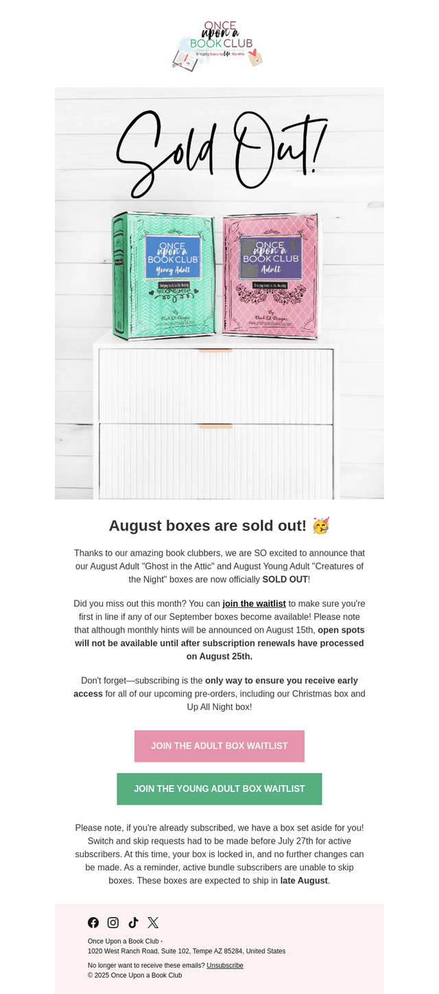 August Boxes are SOLD OUT! 🥳