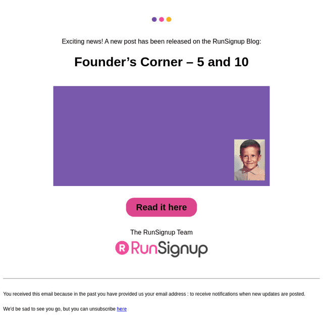 New Post! - Founder's Corner - 5 and 10