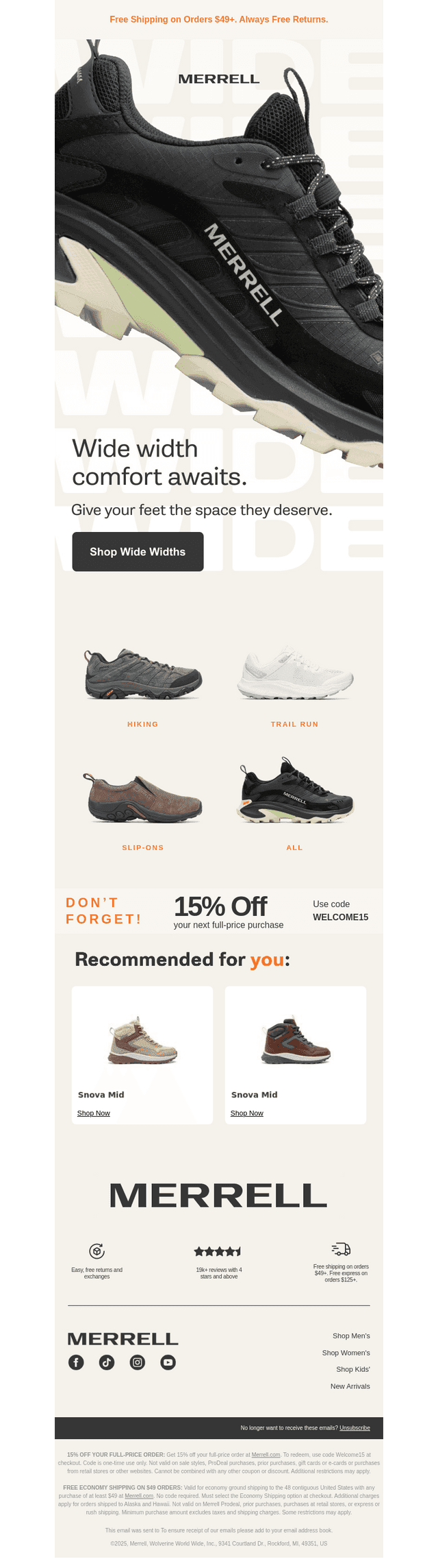 Comfort that fits: Check out our wide width styles