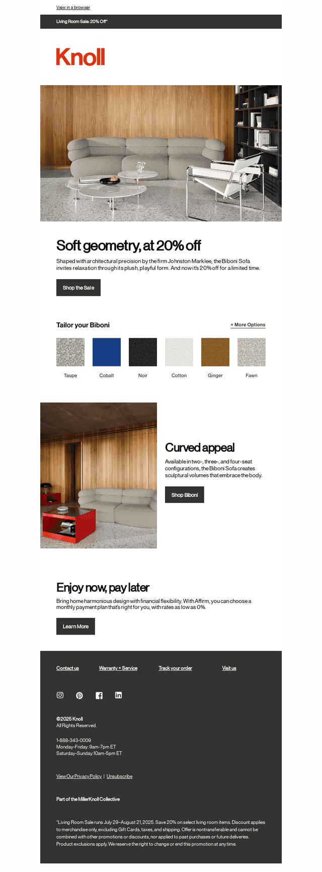 Save 20% on the new Biboni Sofa