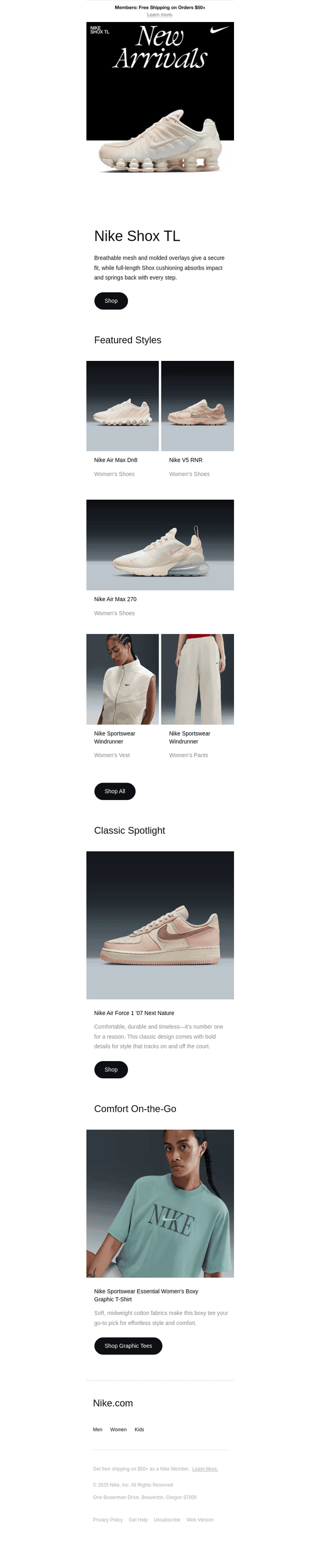 Nike email from Wed, Aug 13, 2025