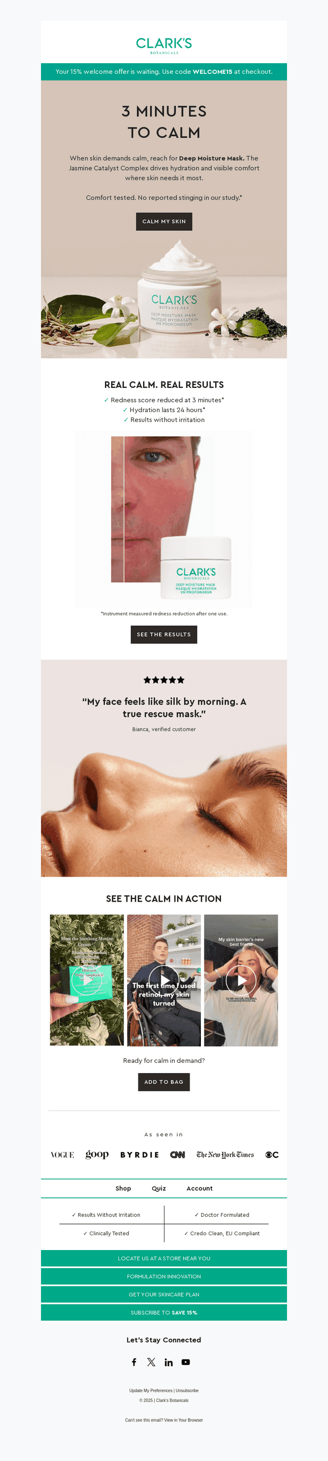 Redness down in 3 minutes