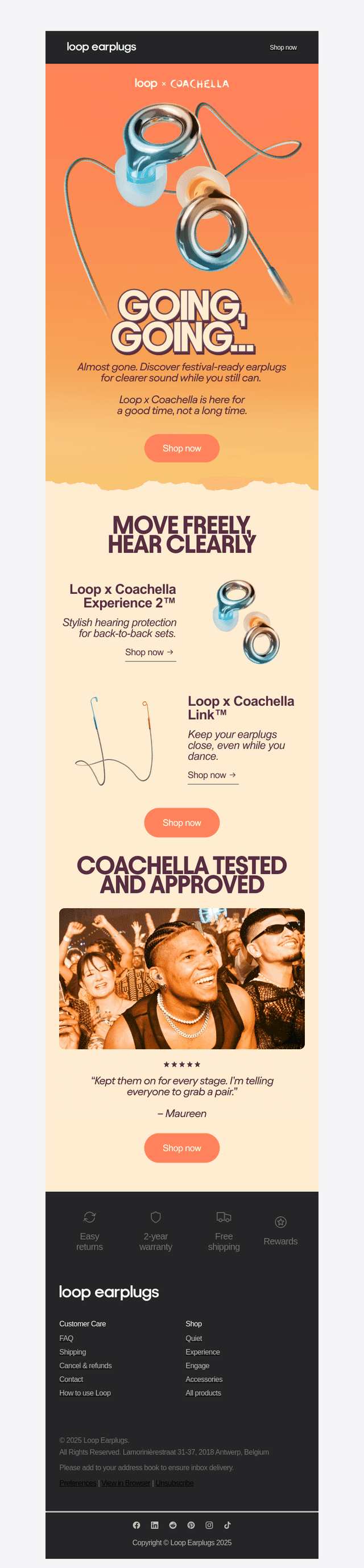 Loop x Coachella is going fast