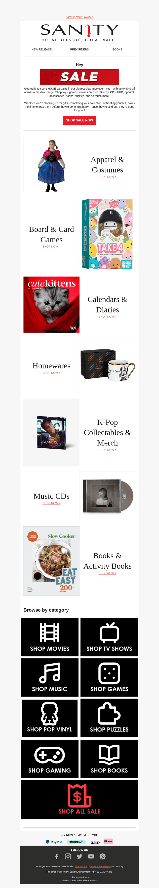 FINAL CLEARANCE – UP TO 90% OFF!