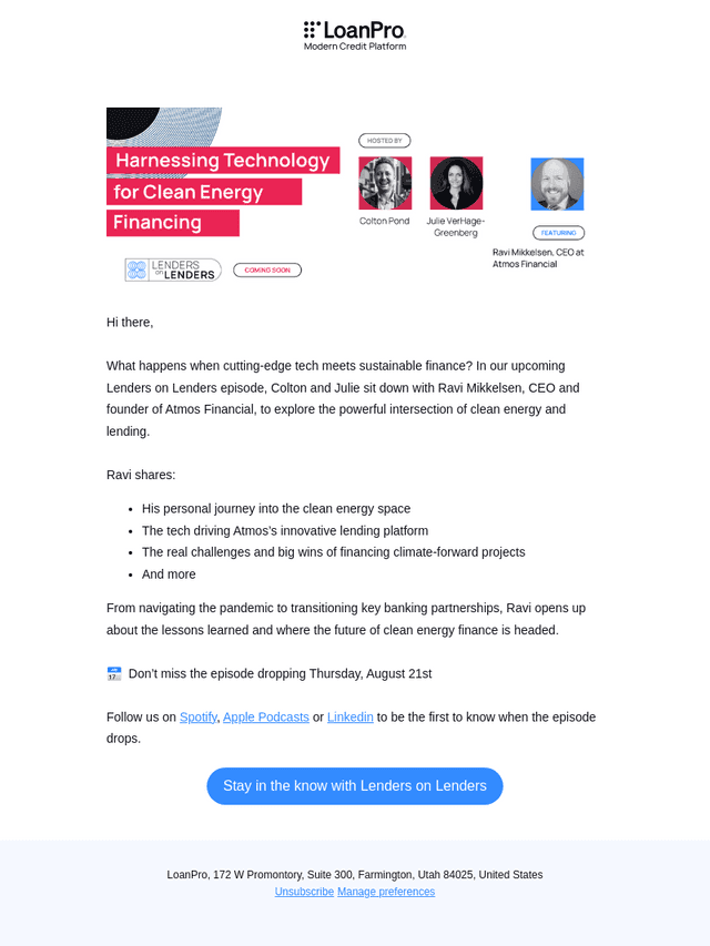 LoanPro email from Thu, Aug 14, 2025