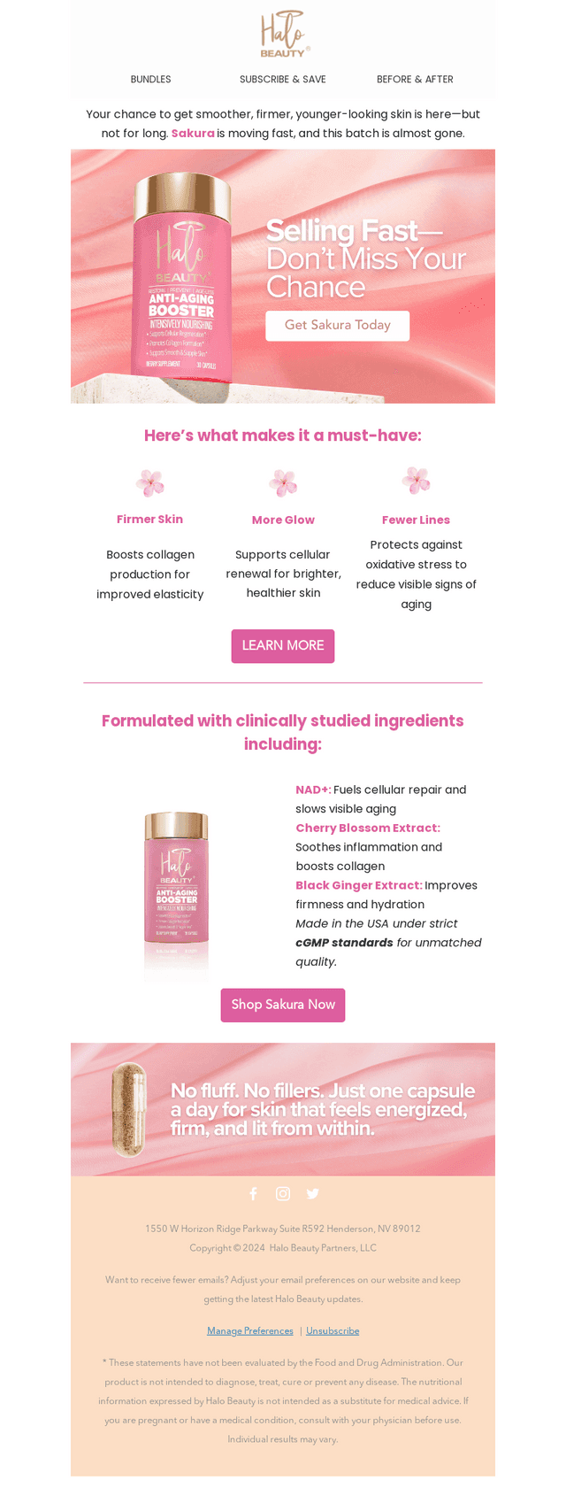 , Last Chance: Sakura Inventory Running Low