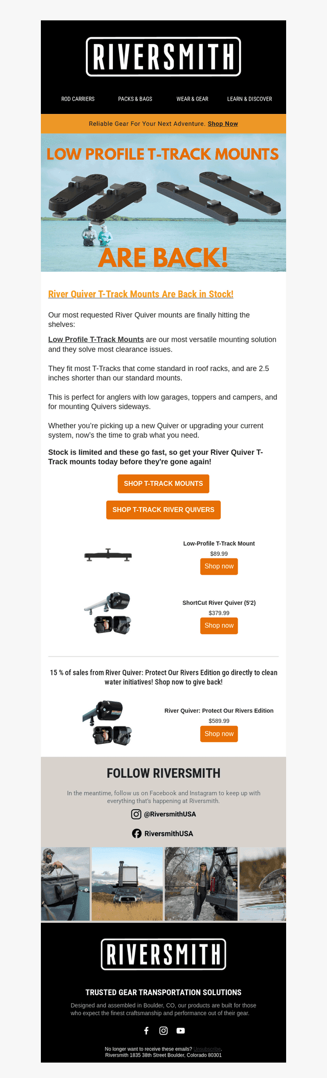 Low Profile River Quiver Mounts are back!