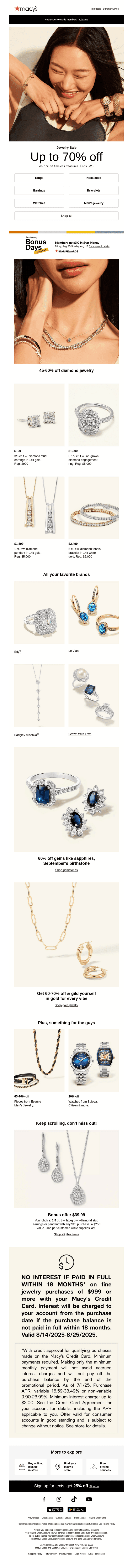 Up to 70% off DIAMONDS 💎 & more