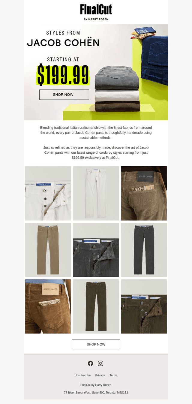 NEW: Jacob Cohën Pants from Under $199