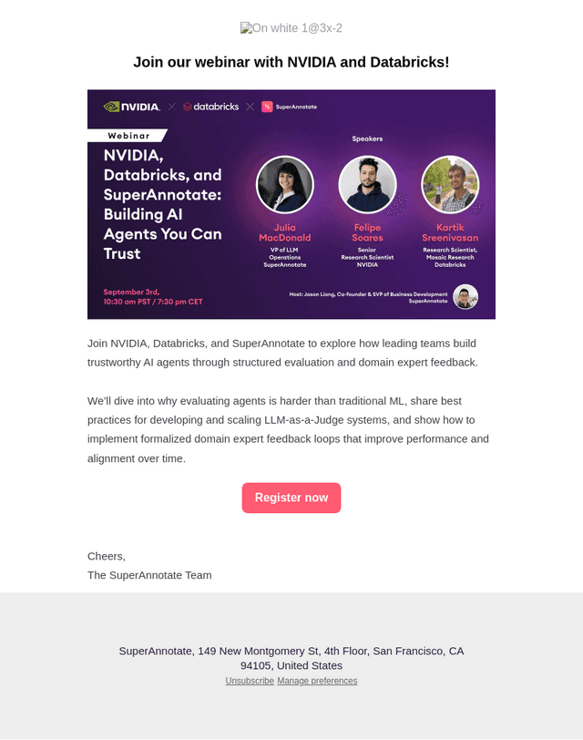 Webinar with NVIDIA, Databricks and SuperAnnotate | Building AI Agents that You Can Trust