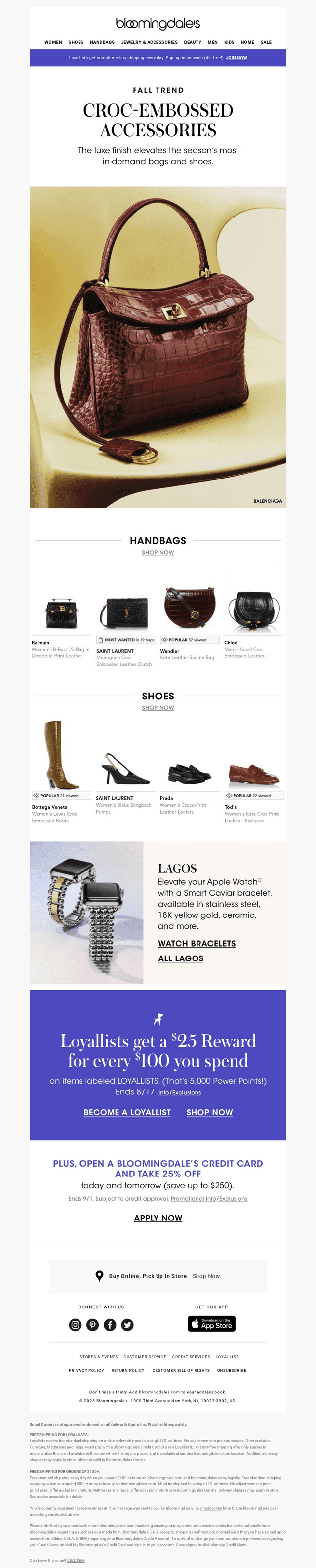 Inside: Croc-embossed bags & shoes