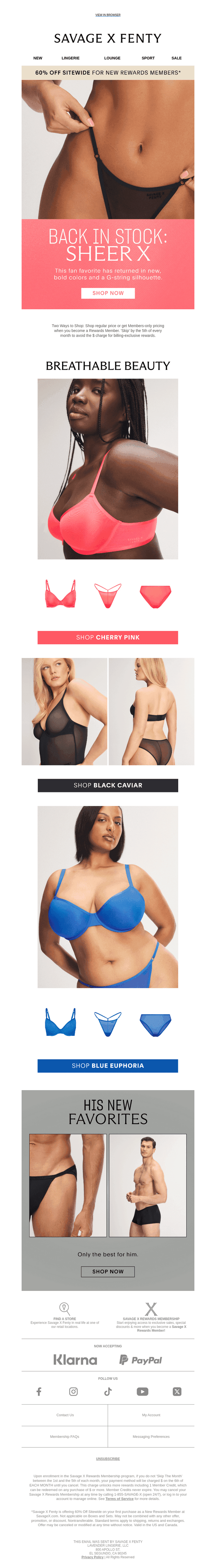 Savage X Fenty email from Sat, Aug 16, 2025