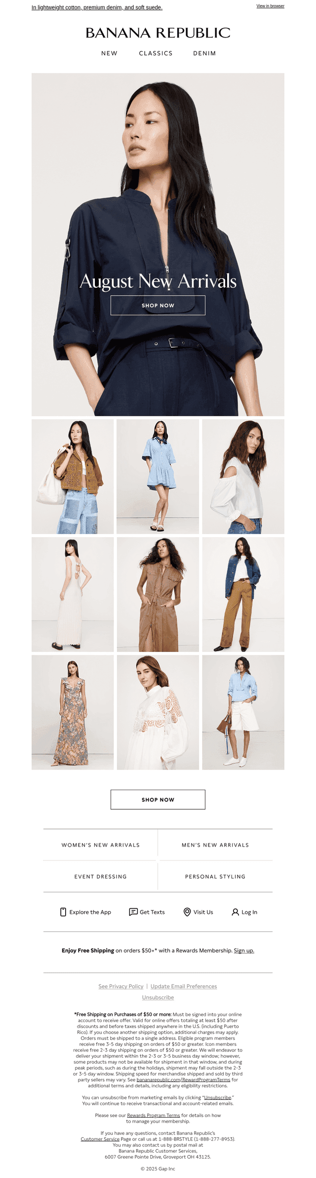 New August arrivals