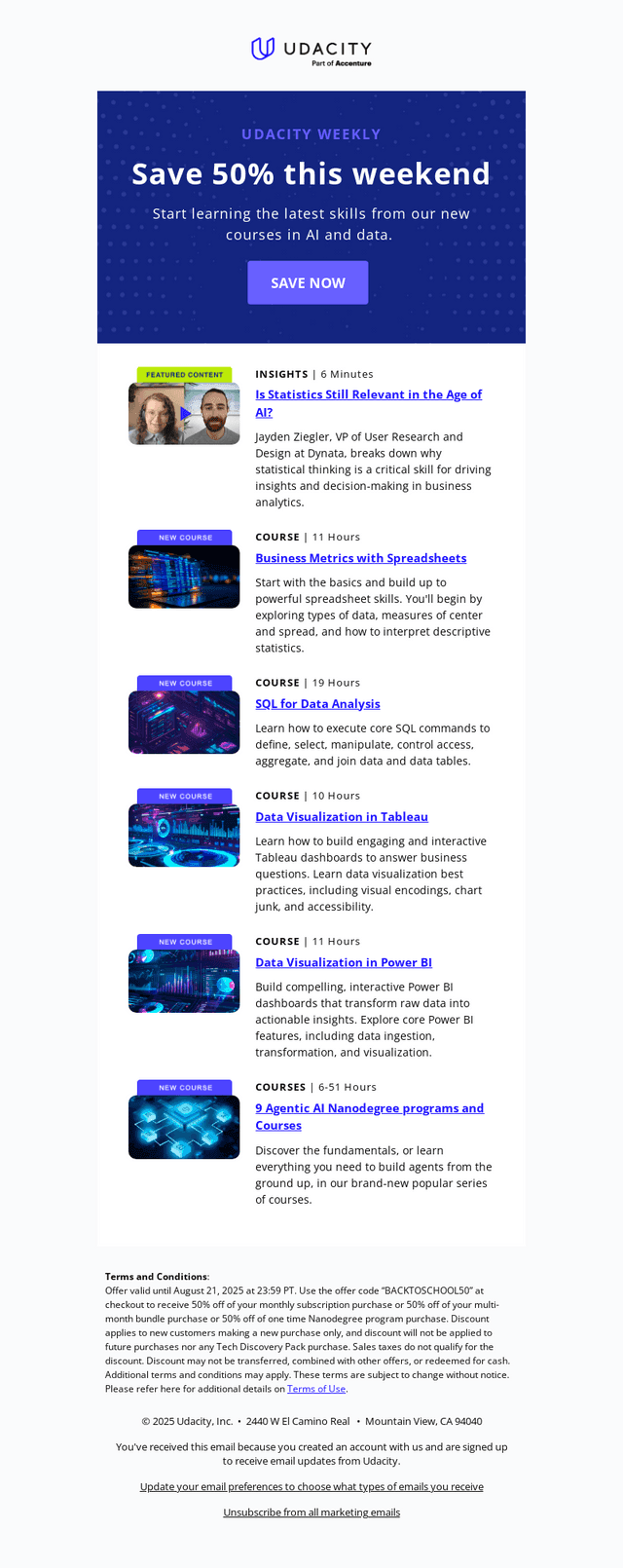 New courses in analytics and data visualization