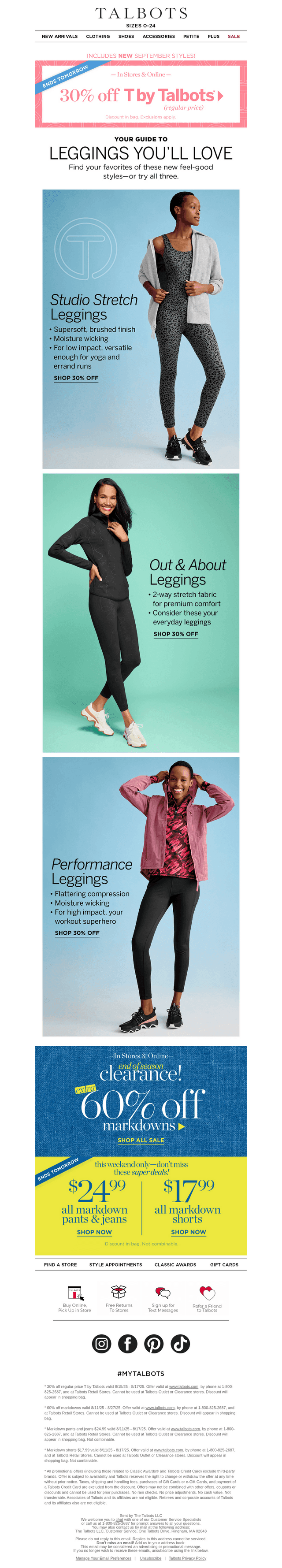 ENDS TOMORROW! 30% off T by Talbots*