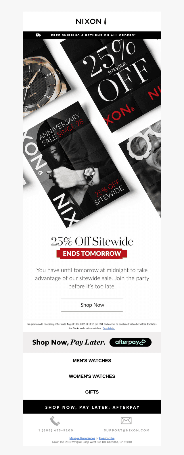 25% Off Sitewide Ends Tomorrow