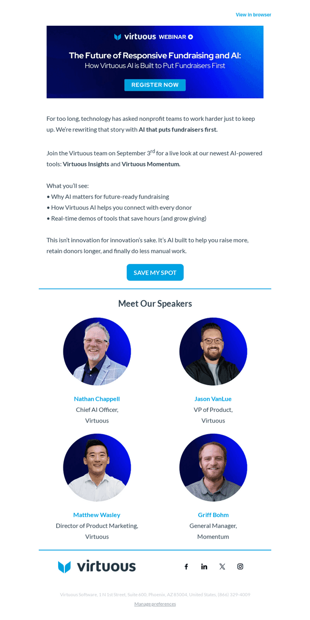 Virtuous Software email from Mon, Aug 18, 2025