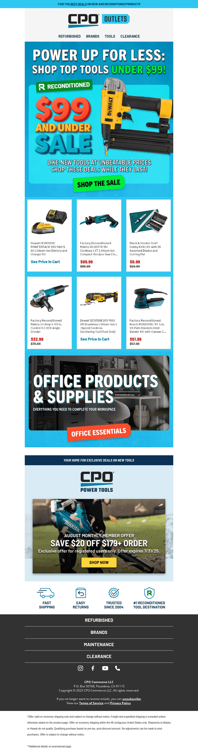Tools Under $99 – Limited Quantities Available