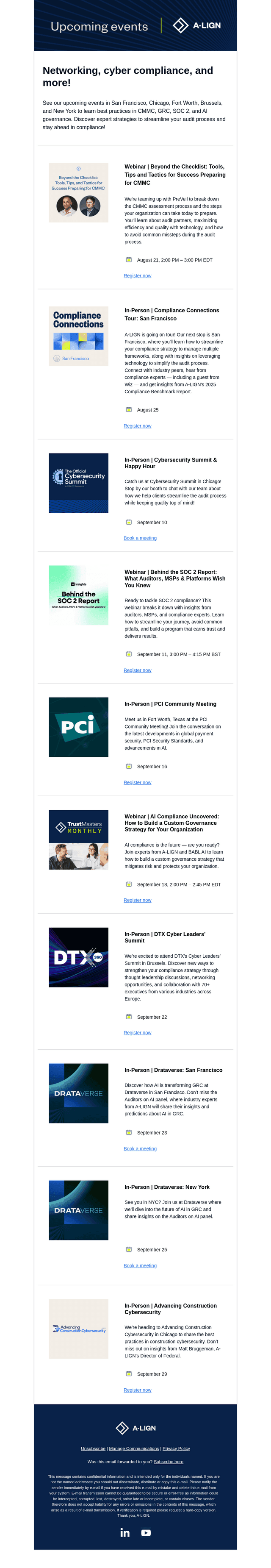 Join our cybersecurity networking events