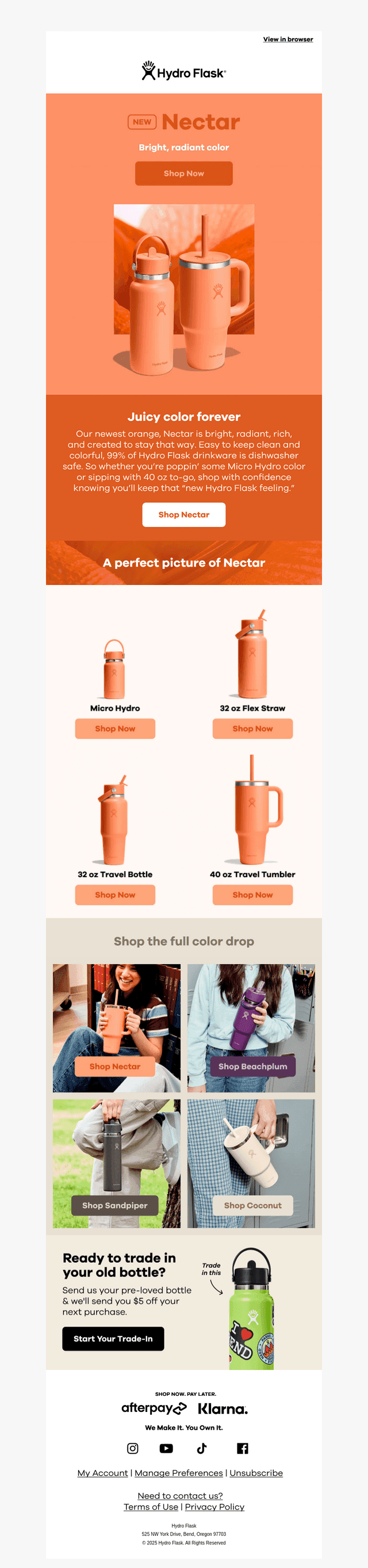 Nectar orange in all your favorite styles