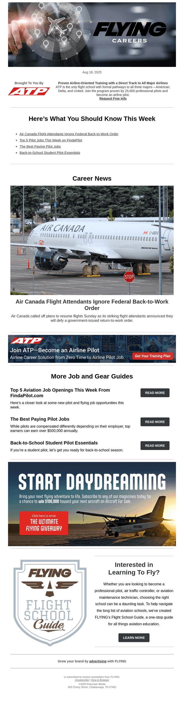 Flying Magazine email from Mon, Aug 18, 2025