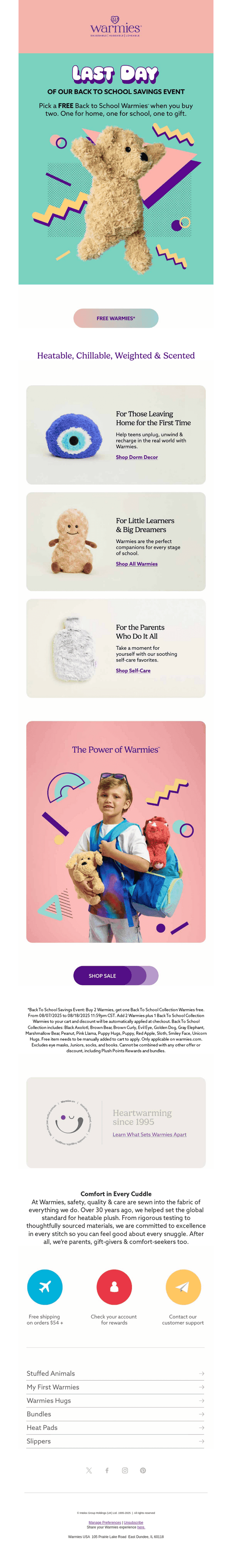 Final hours to pick a Warmies on us