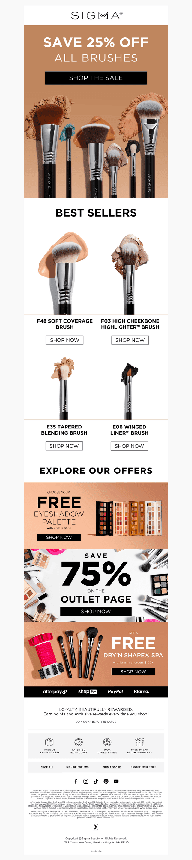 Save 25% on ALL Sigma Brushes ✨