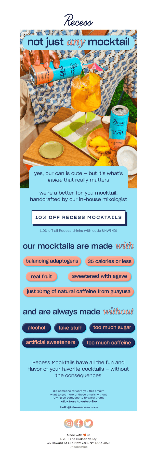 our mocktails have high standards