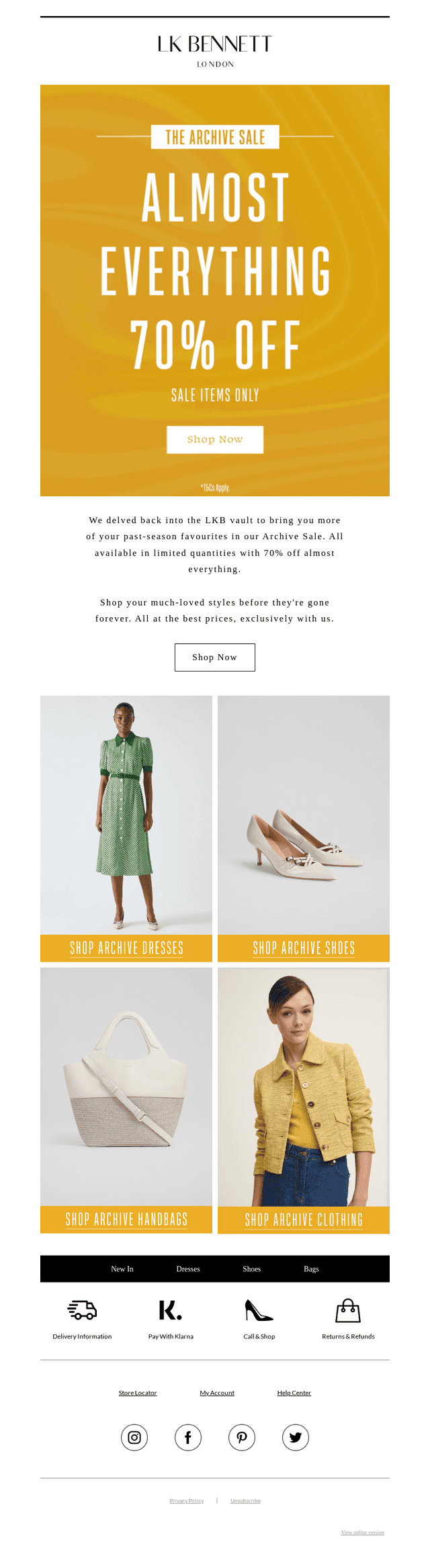 Archive Sale | 70% Off Almost Everything