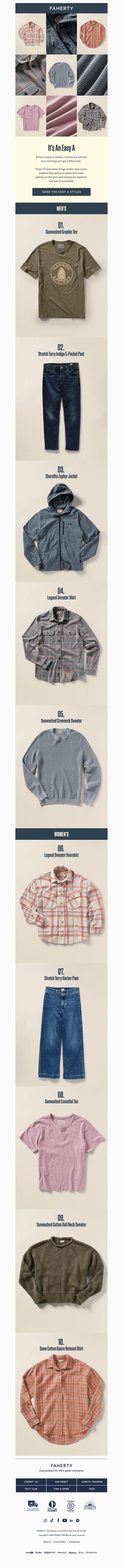 Faherty Brand email from Tue, Aug 19, 2025