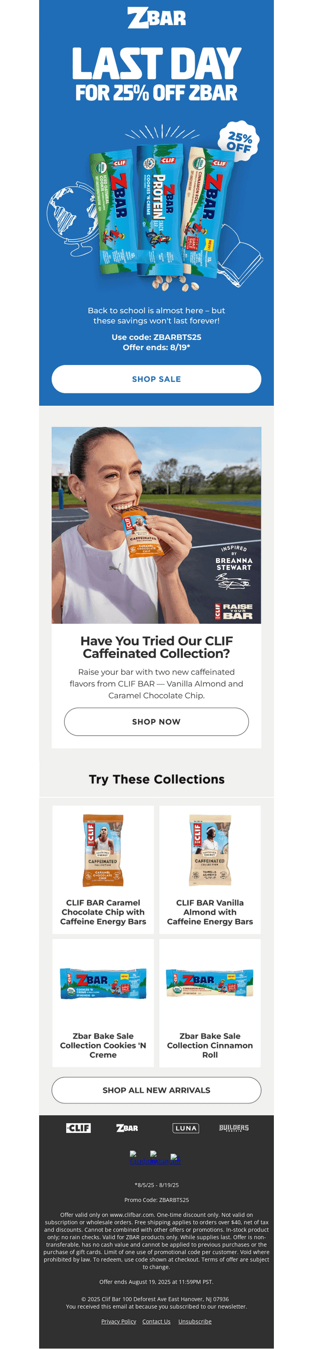 Clif Bar & Co. email from Tue, Aug 19, 2025