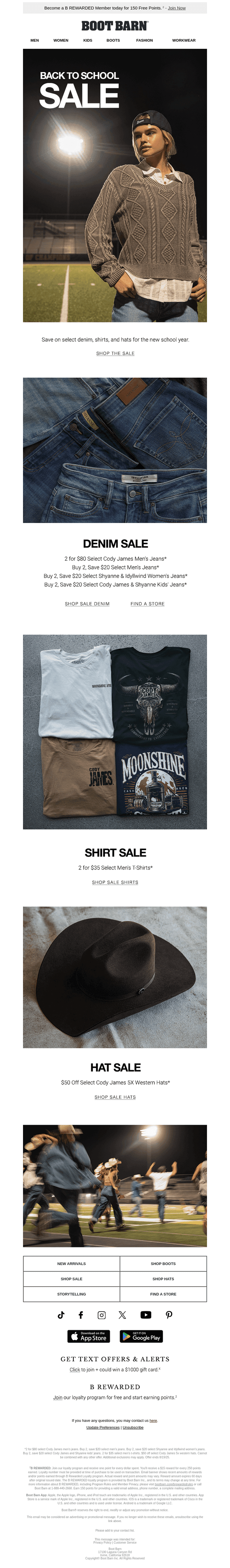 Boot Barn email from Tue, Aug 19, 2025