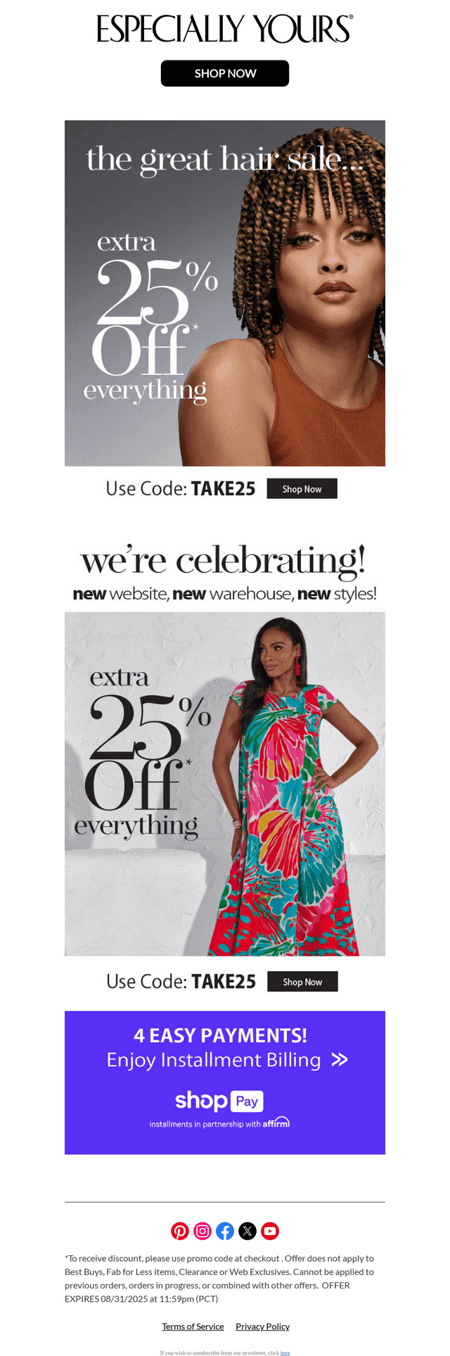 Last Chance: 25% OFF Everything!