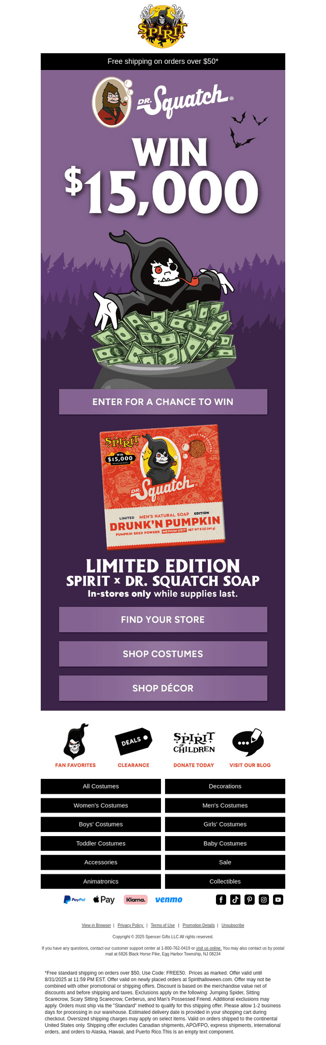 Win $15k with Spirit x Dr. Squatch! 🎃💸