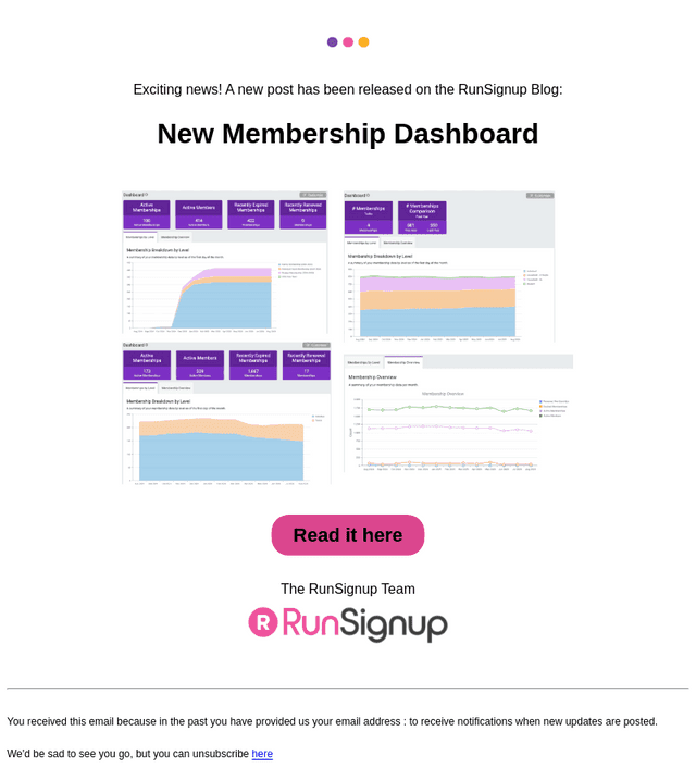 New Post! - New Membership Dashboard