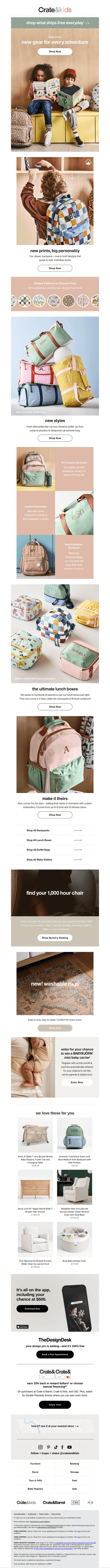 Backpacks, lunch boxes & more in all new patterns →