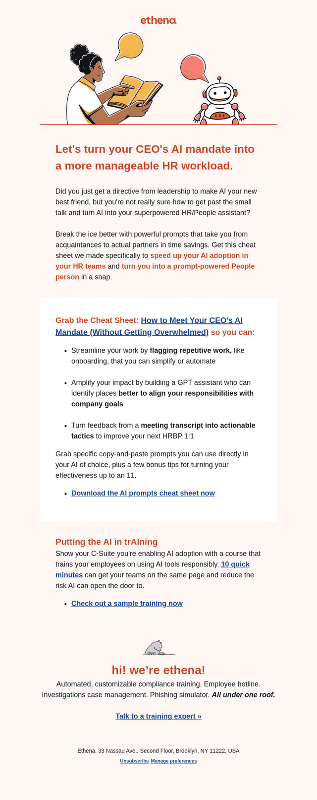 An AI-meets-HR Cheat Sheet? Yes, please